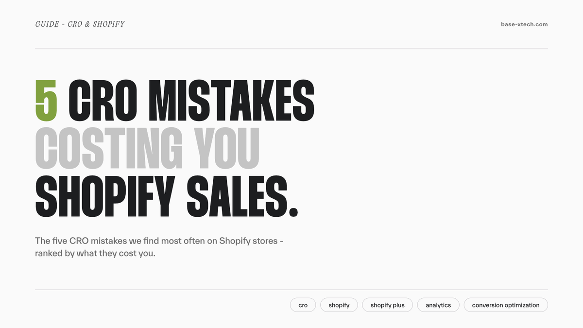 Checklist of five common CRO mistakes on Shopify stores
