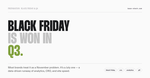 Black Friday preparation timeline — Q3 analytics and conversion rate optimization for Q4