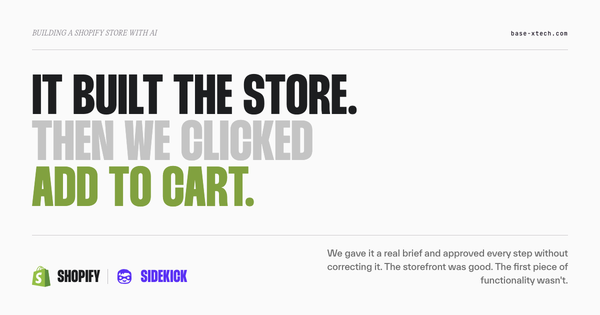 Building a Shopify store with AI — an honest test of Shopify Sidekick's hands-off build