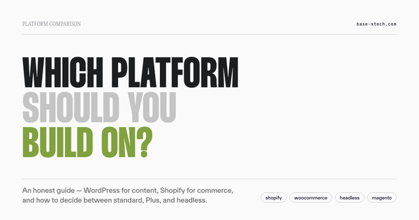 How to choose a platform — comparing WordPress, WooCommerce, Shopify, and headless commerce