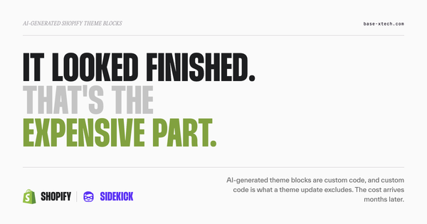 AI-generated Shopify theme blocks — why they become a maintenance cost after a theme update