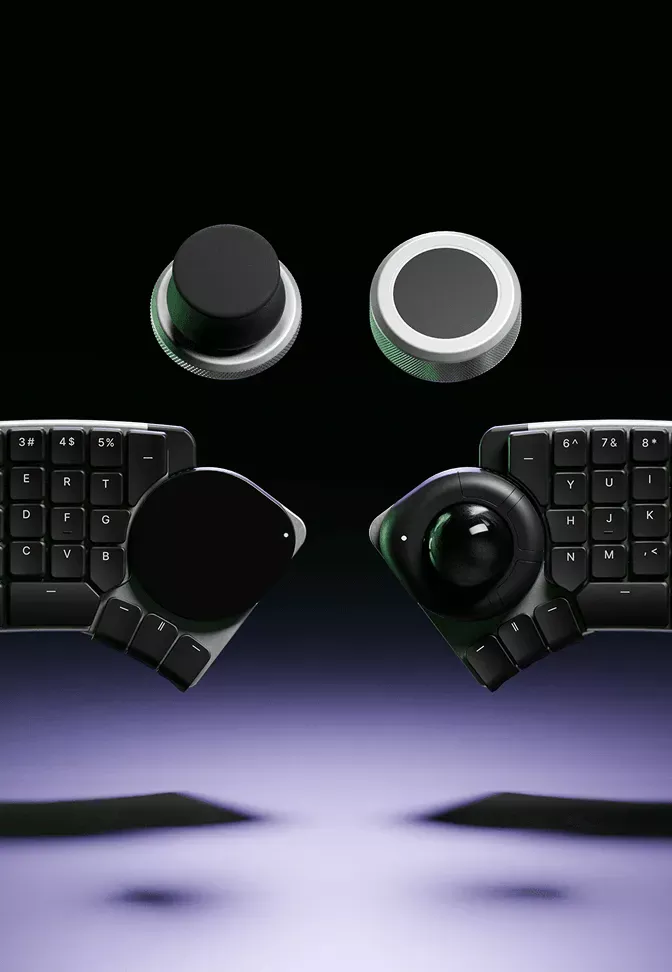 Naya modular keyboard and trackball modules from the Naya Shopify store